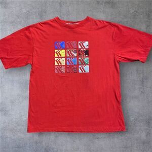 Karl Kani Vintage Baggy Y2K Red Multi Logo Graphic T-Shirt Men's Size XXL